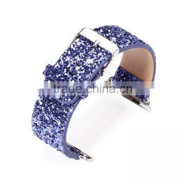 Extreme Deluxe 3D Bling Glitter Leather Bracelet for Apple Watch Band