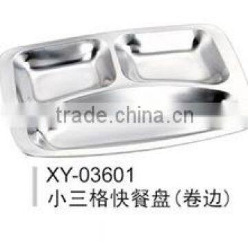 Stainless steel fast food plate