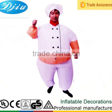 DJ-CO-134 Fatty Adult Airblown inflatable led light christmas gift cook chef outdoor jumpsuit