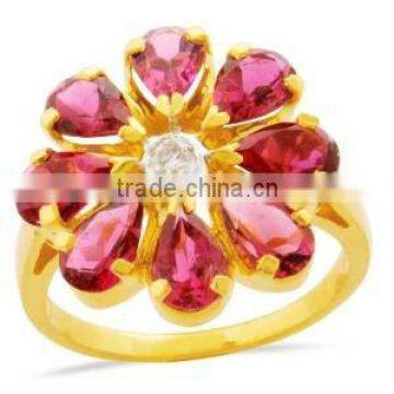 Pink Tourmaline Gold Ring