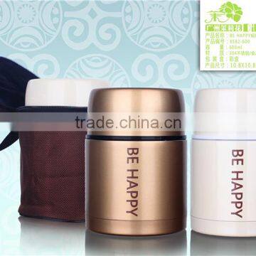 Super popular double wall 18/8 stainless steel smoldering food lunch jar vacuum flask 600ML