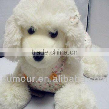 Plush Clothed Soft Girl Dog in Pink Color Poodle Dog