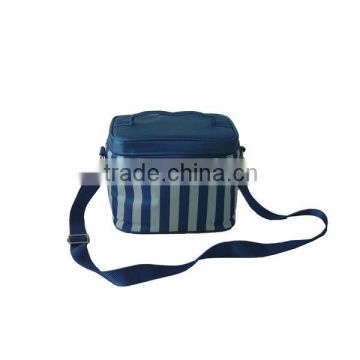 promotional blue and white striped 600D baby suitcase set bag