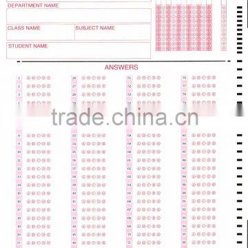 OMR answer sheet/info form/OMR testing paper--provide OMR sheet designning and printing service