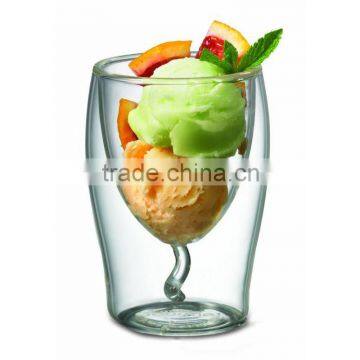 Double Wall Glass Verrine with Swirl