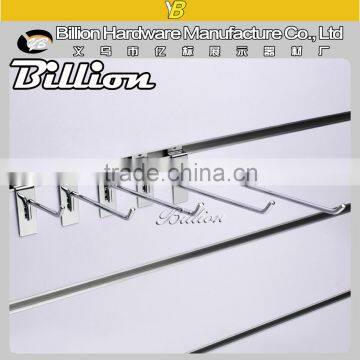 High quality metal chrome slatwall steel wire hook for display board supermarket hanging hook