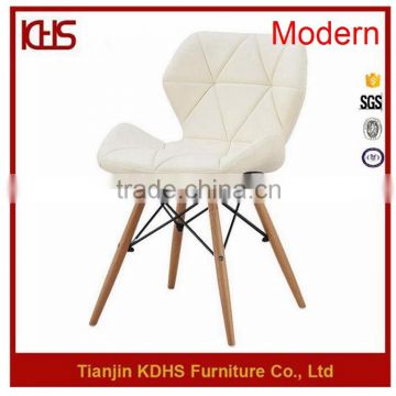 Shengfang High-class Supple PU Leather Non-folding Wooden Leg Leisure Chair