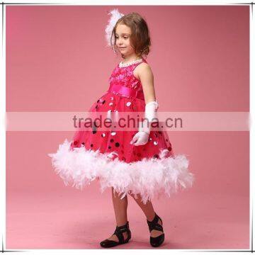 2015 Baby Girl Feather Dress Kids Girl Dresses for Wedding Party Holiday From Manufacturer Customization Clothing Supplier GZ photo-3