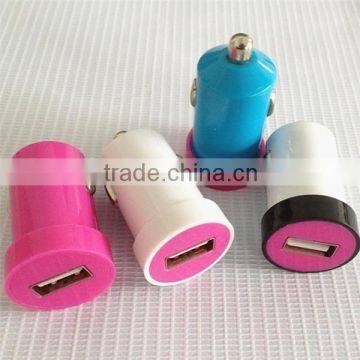 Mini usb car charger DC5V1000mA output colorful car charger for cell phone