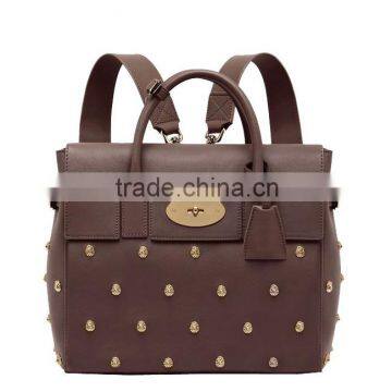 BK4043 New products grey skull beaded fashion mini hard shell lady backpack