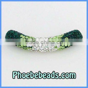 Tube Beads Metal Shamballa Clay Crystal Rhinestone Connectors Charms Bracelets Spacer Three Tone Many Colors CTB-018