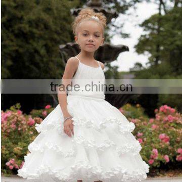 Stylish Lovely Layered Spaghetti Straps Flower Girl Dress For Weddings Baby Girl Kinds wedding Dress 23