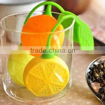 silicone tea strainer approved by FDA , lemon shape silicone tea strainer