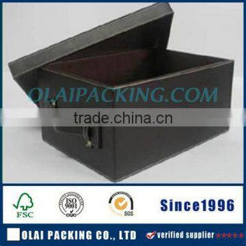 large capacity square leather box for hamper wholesale