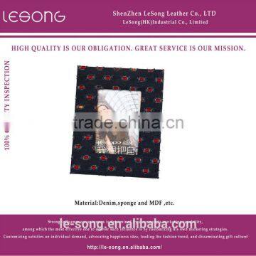 Modern Black Jean Material MDF Photo Frame For Home