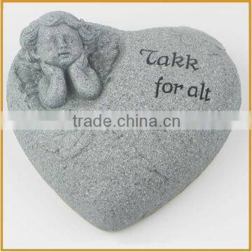 polyresin angel figurines with heart