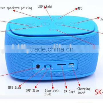 2015 Newest Factory wholesale portable waterproof bluetooth wireless speaker TWS and NFC GF-SK-S18 with USB Port