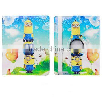 Cute Cartoon Despicable Me 2 Minions Leather Cover For iPad Mini