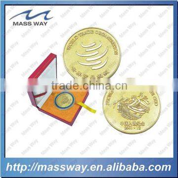 custom souvenir WTO gold metal 3D coin