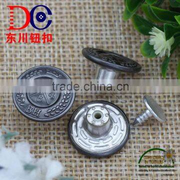 China wholesale market SGS gun metal high quality Fashion denim jean buttons furniture