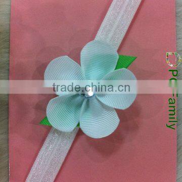 Pink Flower Fold Over Elastic Headband