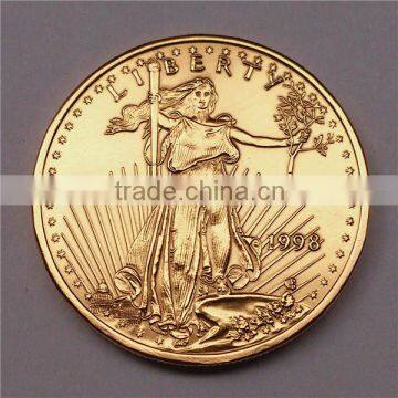 Thick Gold Plated Tungsten Gold Eagle Coin photo-2