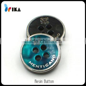 custom fancy metal margin small round resin button