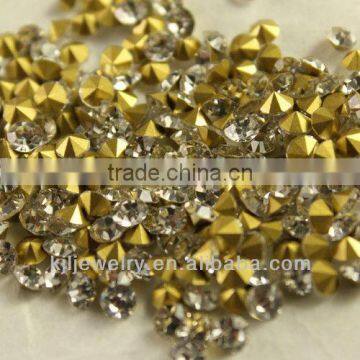 KJL-BD049 Clear Crystal Rhinestones Pointed Back Chaton Multiple Size