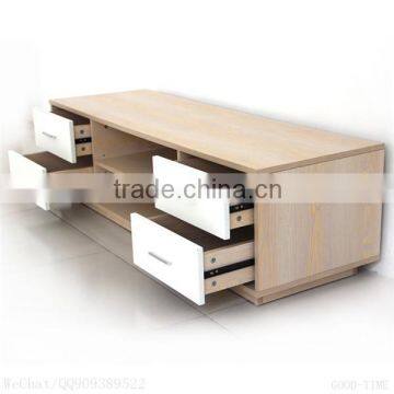 modern wooden grain melmained MDF particle board cheap large tv stand