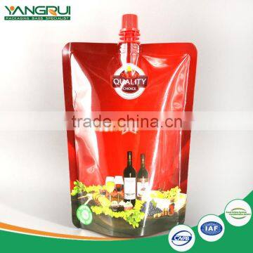 stand up spout pouch laminated aluminum foil red wine packaging bag                        
                                                                                Supplier's Choice