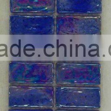 Y124 Metallic pebble reflective square glass brick