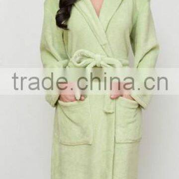 High quality green cotton spa robe/cotton bath robe/spa cotton robe