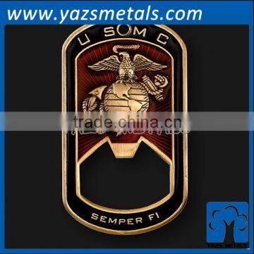 Manufacturer brass metal military tag custom bottle opener