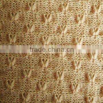 Poly+Wool Jacquard Interlock Knitting Textile Fabric