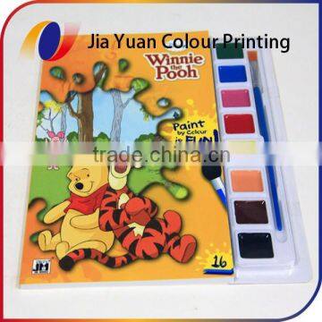 Full coloring story book printing services with color water brush