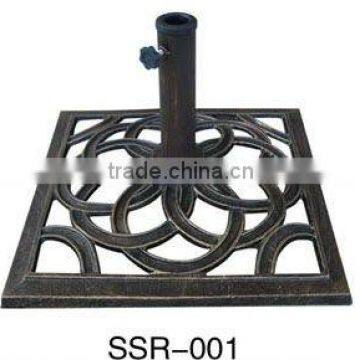 SSR-001 Good quality Outdoor square Cast Iron Umbrella screw Base