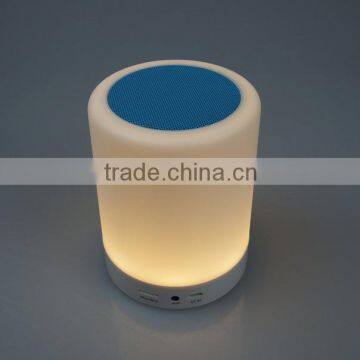 plastic housing touch and lighting high quality bluetooth cylinder speaker