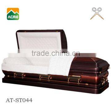 trusted supplier cheap price luxury metal casket with steel