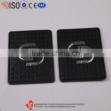 Customized Jeans PU Leather Patch Label with Stainless Metal Logo for Private Brand