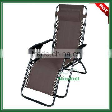 Brown Zero Gravity Recliner Chair Camping Lounge Chair With Pillow