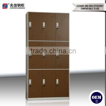 9 Door Brown Stainless Steel Wardrobe Metal Key Lock Steel Closet Locker Demountable Steel Locker photo-2