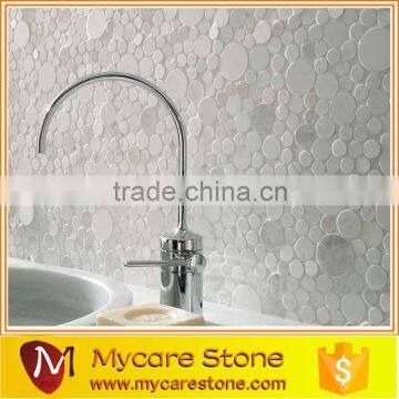 carrara marble polished hexagonal mosaic wall tile