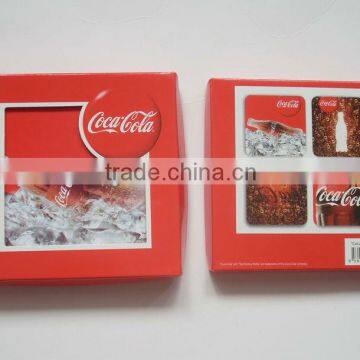 OEM coaster set cardboard cork coaster for promotional gift, tea coaster with paper box packing