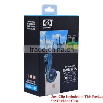 APEXEL 16mm 4K Wide Angle Lens+CPL Filter 2 in 1 Camera Lens for Mobile Phone,Black/Rose Gold Clip Wide Angle Lens for IPhone photo-6