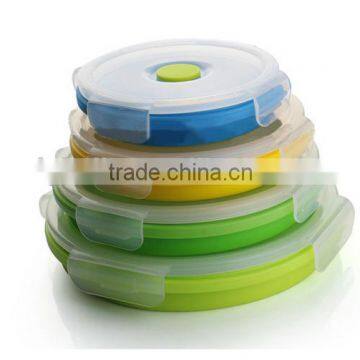 Popular Food Container Round Silicone Lunch box Set of 4