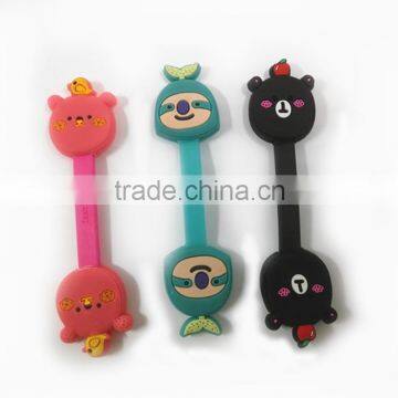 novelty promotional gifts cartoon soft pvc headphones cable tie organizer