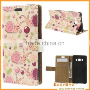 Flowers Leather Magnetic Cover for Samsung Galaxy A3 SM-A300F with Card Slots