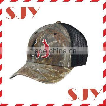 Your brand embroidery patch trucker mesh camouflage hunting cap