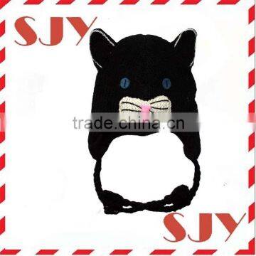 Knit Cartoon Animal Ear Flap Hat Cap