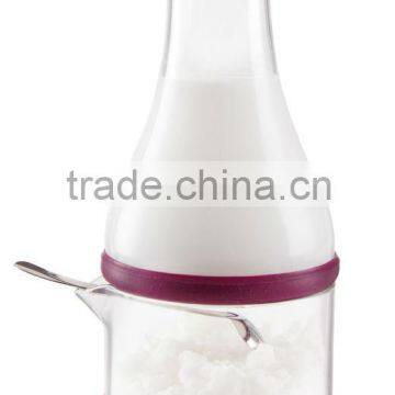 SINOGLASS 2 pcs borosilicate glass milk & sugar set with Silicon base